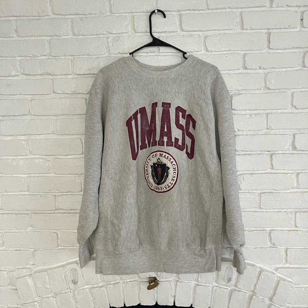 UMass Gray Crewneck Sweater